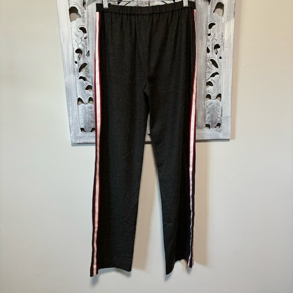 NEW Theory IWG Pull On Pant Charcoal Gray Wool Pacific Flannel Stripe Trouser S - Picture 1 of 7
